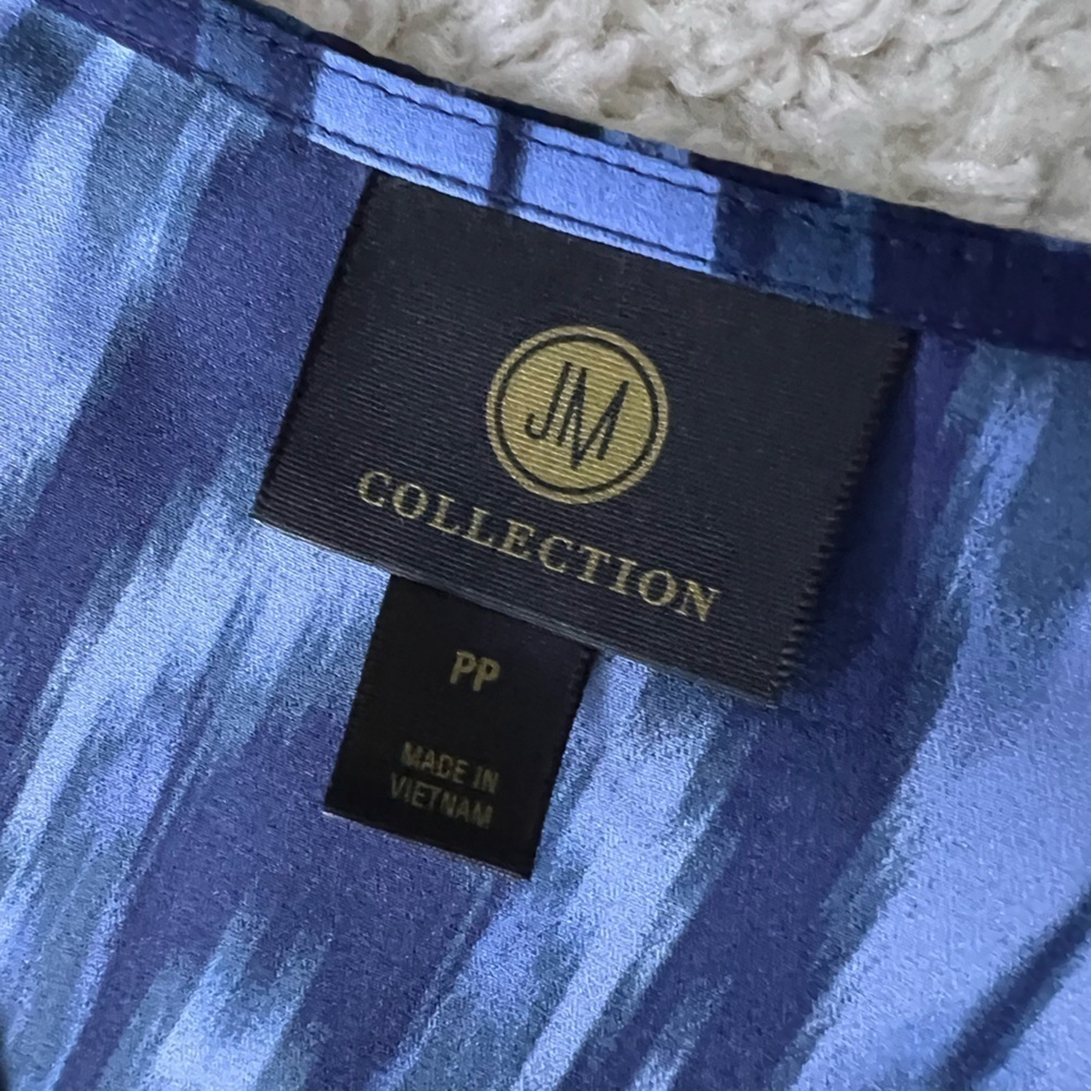 Blue Patterned Women's Mid Sleeve Top - Picture 5 of 5